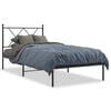 vidaXL metallist voodiraam peatsiga, must, 90 x 190 cm