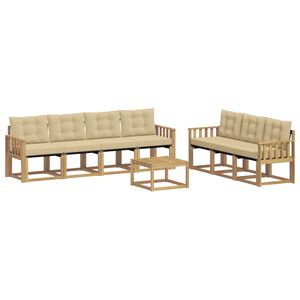 vidaXL V&auml;li diivanikomplekt padjaga 8 pcs Valge ja Beez