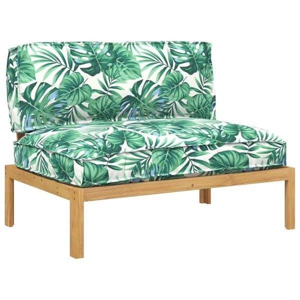 vidaXL Diivanikomplekt Lehe muster 120 x 92 x 69 cm Tugev akatsiapuu