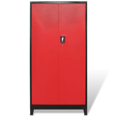vidaXL kahe uksega tööriistakapp terasest 90x40x180 cm, must ja punane