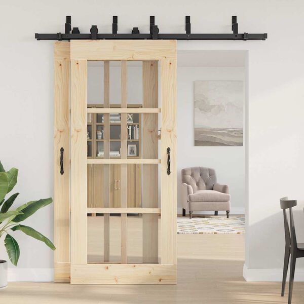 vidaXL liugukse tarvikute komplekt 200 cm terasest, must