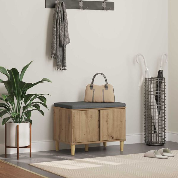 vidaXL Hallipink padjaga ladustamisega K&auml;sit&ouml;&ouml;puu 60 x 38 x 46 cm