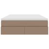 vidaXL Voodi hoiukohaga ja madratsiga Cappuccino 140 x 200 cm