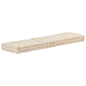 vidaXL euroaluse istumispadi, puuvill, 120 x 40 x 7 cm, beež