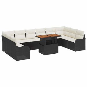 vidaXL Aia Diivanikomplekt padjaga 11 pcs Must ja kreemjas