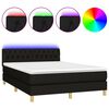 vidaXL kontinentaalvoodi madrats ja LED, must, 140x190 cm, kangas