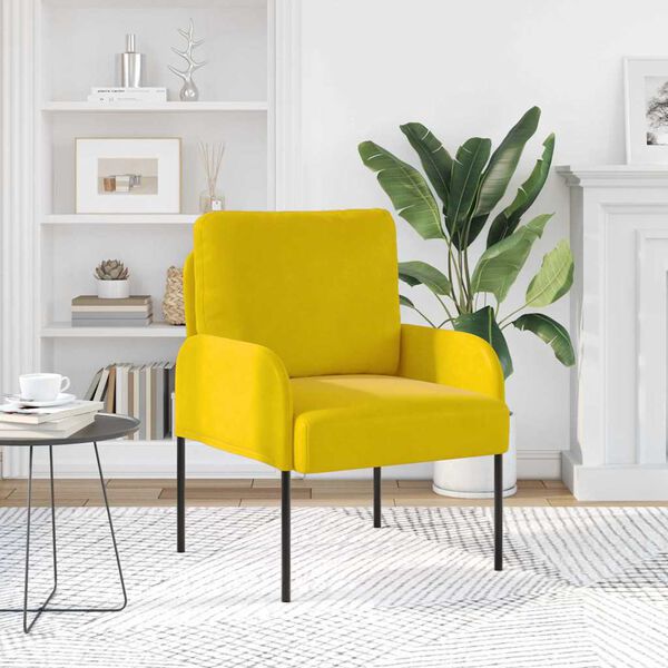 vidaXL Diivanid padjaga 55cm Kollane Vineer