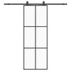 vidaXL liuguks tarvikutega, must, 76 x 205 cm, ESG-klaas