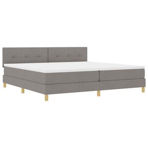 vidaXL LED Box Spring Voodi padjaga Pruunikashall 200 x 200 cm kangas