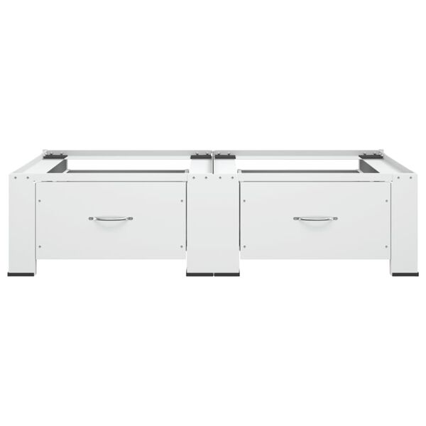 vidaXL topelt pesumasina ja kuivati alus sahtlitega, valge