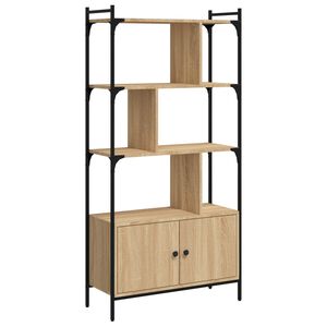 vidaXL raamaturiiul ustega, Sonoma tamm, 76,5 x 30 x 154,5 cm, t&ouml;&ouml;deldud puit