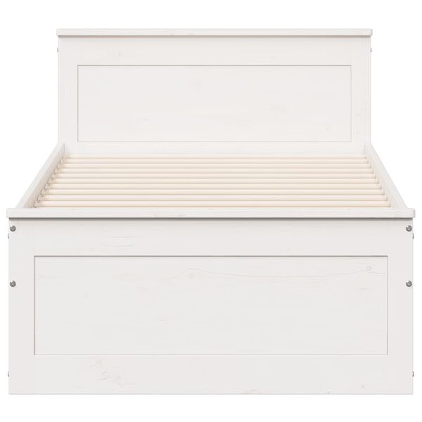 vidaXL peatsiga voodiraam, ilma madratsita, 90 x 200 cm, männipuit