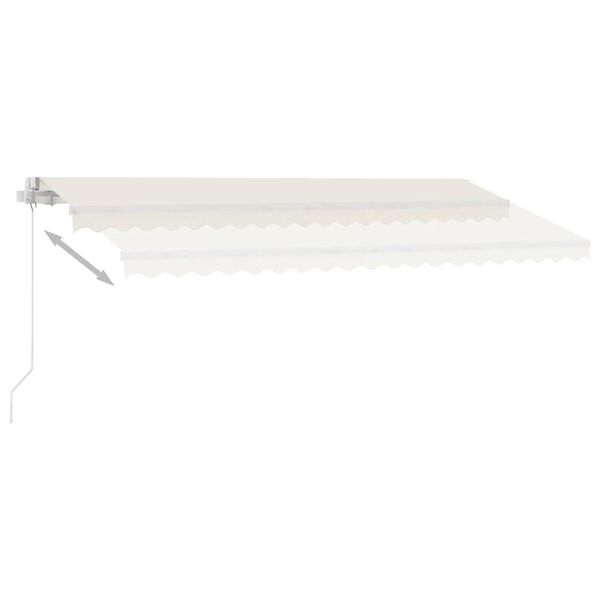 vidaXL käsitsi sissetõmmatav varikatus LED, 400x300 cm, kreemjasvalge