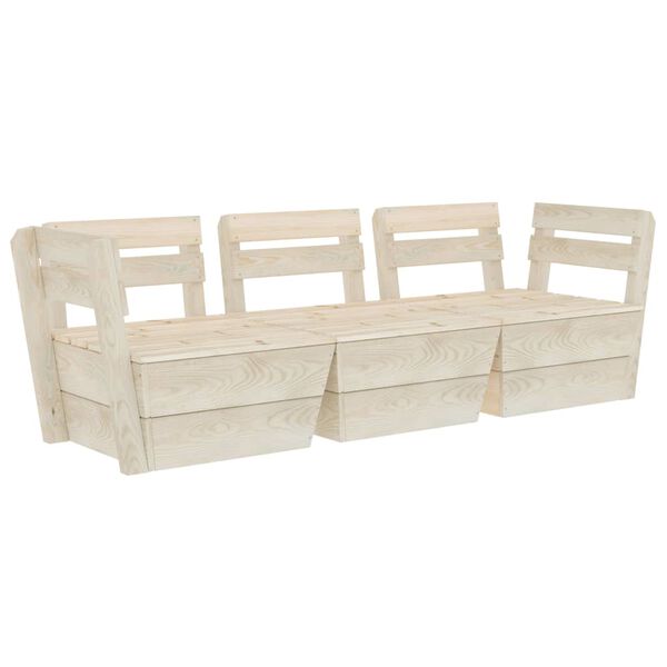 vidaXL 3-osaline kaubaalustest diivan, immutatud kuusepuit