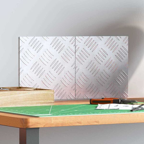 vidaXL Ruudulised Plaadid 2 pcs Hõbedane 20 x 20 cm Alumiinium