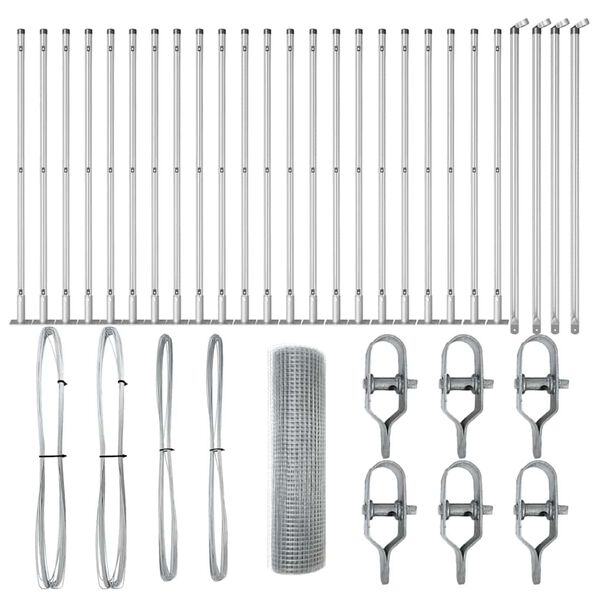 vidaXL Aiapost H&otilde;bedane 50 x 0,8 m (25 x 25 mm v&otilde;rk) Teras