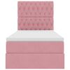 vidaXL LED-valgusega hoiuvoodi madratsiga Roosa 90 x 200 cm Samet