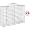 vidaXL kaarekujulised gabioonkorvid 3 tk, 200x50x140/160 cm, raud