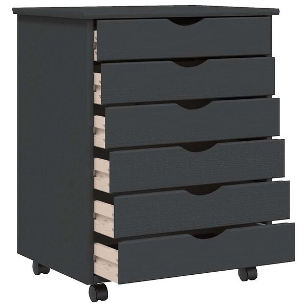 vidaXL ratastega sahtlikapp "MOSS", hall, m&auml;nnipuit