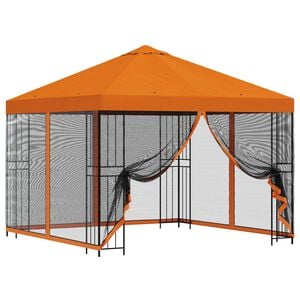 vidaXL Aia telk k&uuml;lgseintega 3 x 3 m Oranž Pol&uuml;ester ja teras 190 gsm