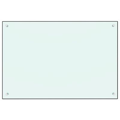 vidaXL köögi pritsmekaitse, valge, 90 x 60 cm, karastatud klaas