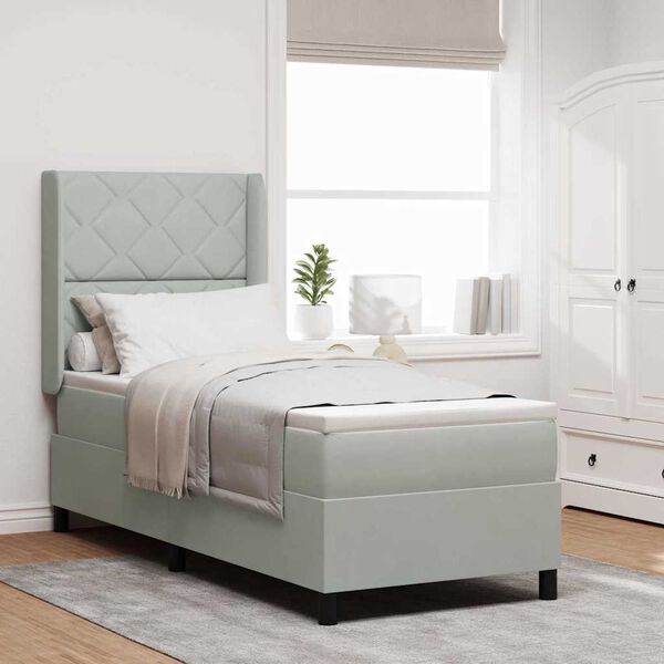 vidaXL LED kastvedru voodi madratsiga peaga Helehall 80 x 200 cm Samet