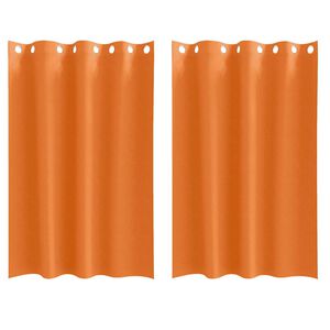 vidaXL Kardinad r&otilde;ngastega 2 pcs Erk Oranž 175 x 140 cm Pol&uuml;ester
