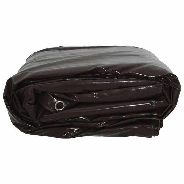 vidaXL Tarpaulin 650g / m&sup2; Pruun 3,5 x 5 m L&otilde;uend PVC kattega