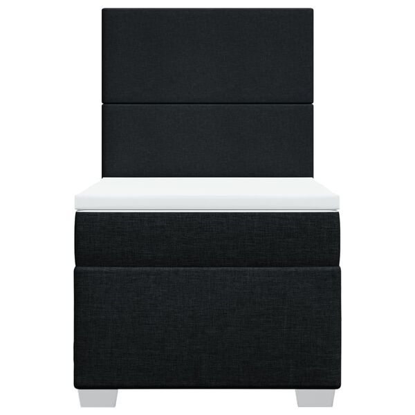 vidaXL kontinentaalvoodi madratsiga, must, 100x200 cm, kangas