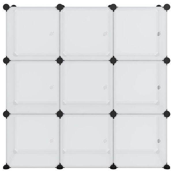 vidaXL hoiustamiskuubik 9 kuubiku ja ustega, läbipaistev PP