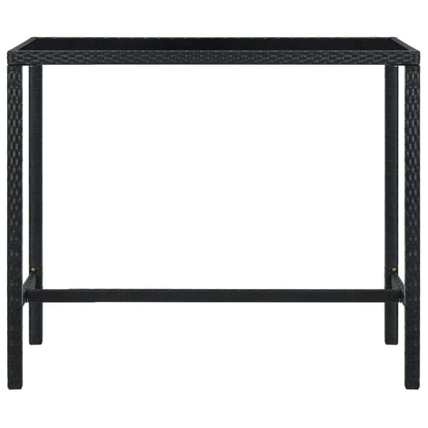 vidaXL 5-osaline aiabaari komplekt patjadega, pol&uuml;rotang, must