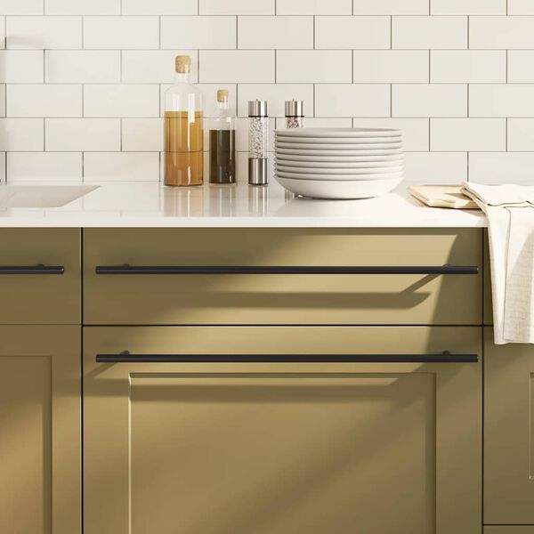 vidaXL kapi k&auml;epidemed 5 tk, must, 480 mm, roostevaba teras