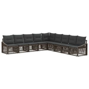 vidaXL Aia Diivanikomplekt 9 pcs Hall pol&uuml;rotang
