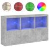 vidaXL puhvetkapp LED-tulega, betoonhall, 181,5 x 37 x 100 cm