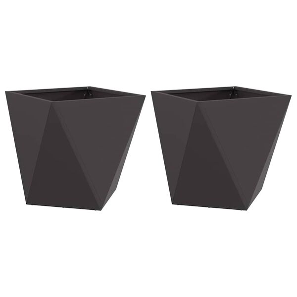 vidaXL Taimekast 2 pcs Must 50 x 50 x 50 cm Teras
