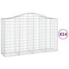 vidaXL kaarekujulised gabioonkorvid 14 tk, 200x50x120/140 cm, raud