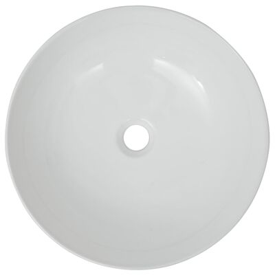vidaXLi ümar keraamiline valamu 41,5 x 13,5 cm valge