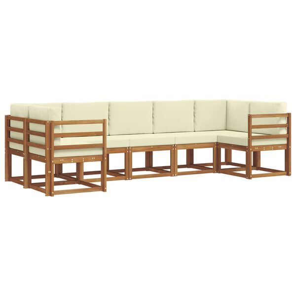 vidaXL V&auml;li diivanikomplekt padjaga 7 pcs Looduslik ja kreem