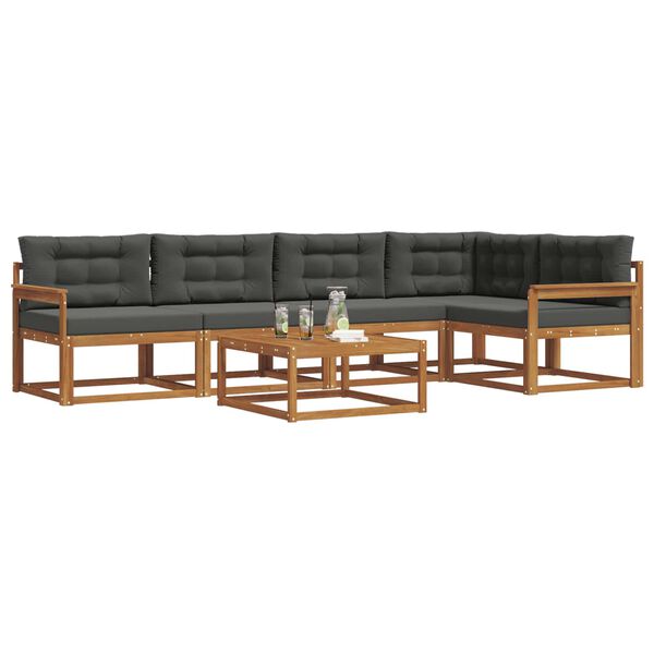 vidaXL V&auml;li diivanikomplekt padjaga 6 pcs Looduslik ja antriit