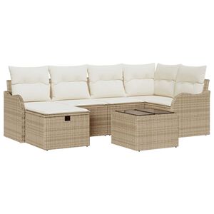 vidaXL Aia Diivanikomplekt padjaga 7 pcs Beež Pol&uuml;rooster