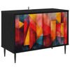 vidaXL Telerikapp HEESCH 69 x 33 x 50,5 cm Must tamm Tehispuit