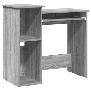 vidaXL riiulitega kirjutuslaud, hall Sonoma, 84x40x78 cm, tehispuit