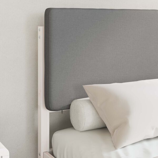 vidaXL Voodiraam Pehme Peatoega peaga Helehall 135 x 190 cm Tahke m&auml;nd