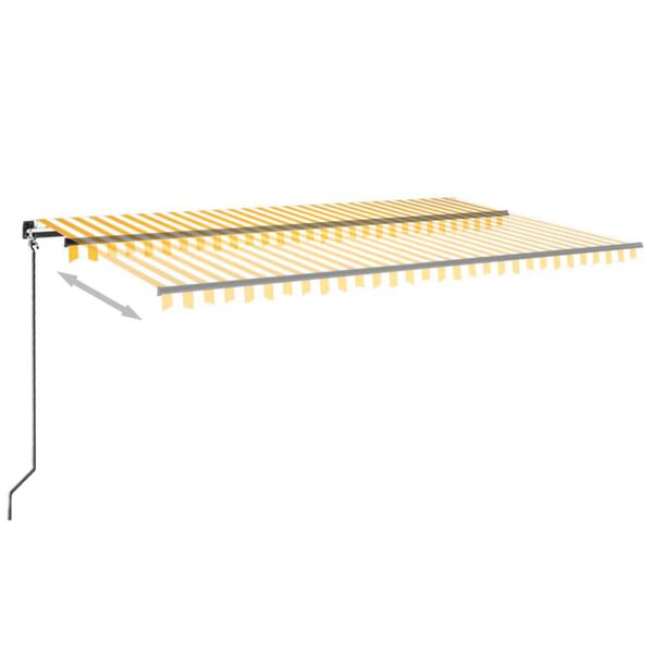 vidaXL k&auml;sitsi sisset&otilde;mmatav varikatus LED, 500x300 cm kollane, valge