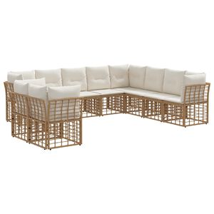 vidaXL V&auml;li diivanikomplekt padjaga 8 pcs Naturaalne Pol&uuml;ester