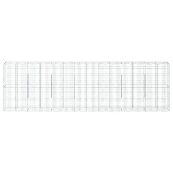 vidaXL kaanega gabioonkorv, 700 x 50 x 200 cm, tsingitud raud