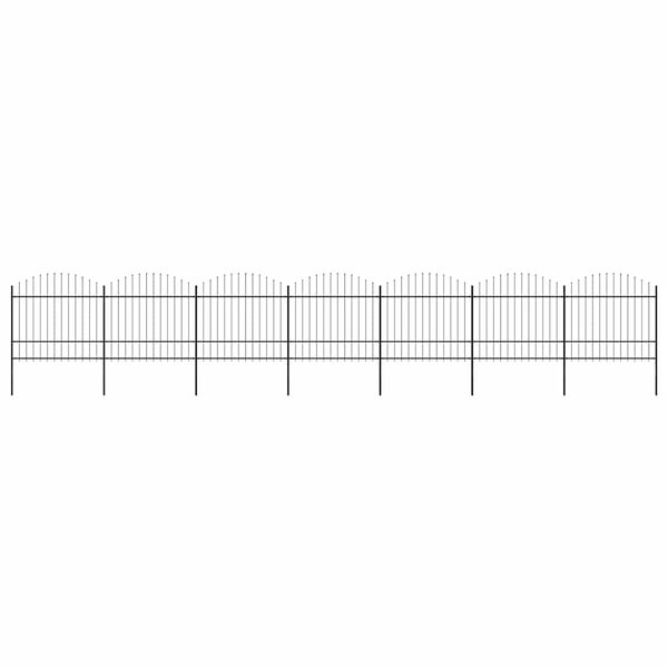 vidaXL aiapiire odaotsaga, terasest, 1248 x 175 cm, must