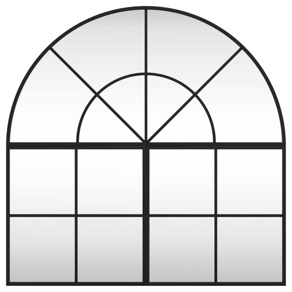 vidaXL seinapeegel, must, 80x80 cm, kaarekujuline, raud