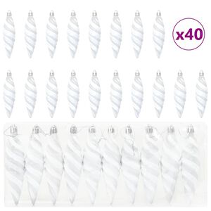 vidaXL J&otilde;uluspiraali kujuline pall 40 pcs Valge Plastmass