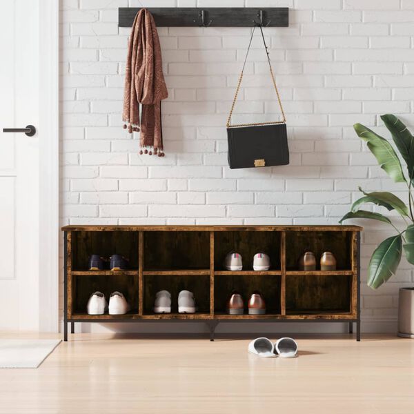 vidaXL jalatsikapp, suitsutatud tamm, 131 x 35 x 50 cm, tehispuit